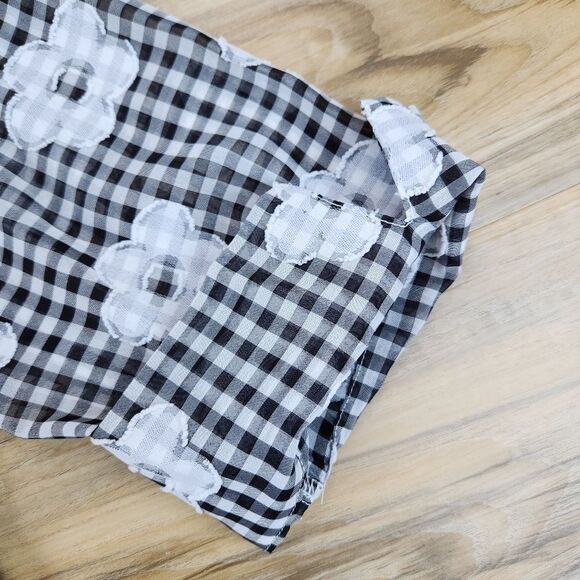 🔺️Alfred Dunner Black & White Checkmate Button Top Petite Medium - Picture 7 of 10